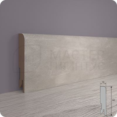 Плинтус МДФ Лука Пл 80 бетон лофт светлый