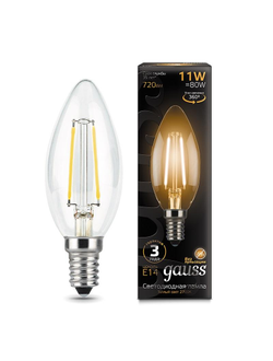 Лампа светодиодная Gauss LED Filament Свеча E14 11Вт 720Лм 2700К, 103801111
