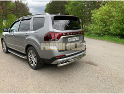 Защита заднего бампера с перемычками (кроме Корейских производителей авто) d60/42 для Kia Mohave (2021-...)