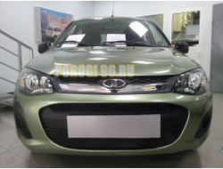 Защита радиатора Lada Kalina 2 2013- (2 части) black