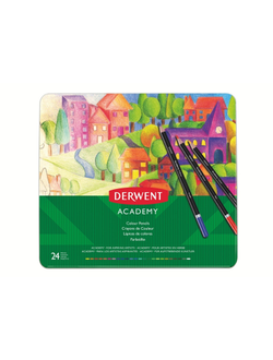 Карандаши цветные 24цв Derwent Academy Colour Pencil tin мет короб