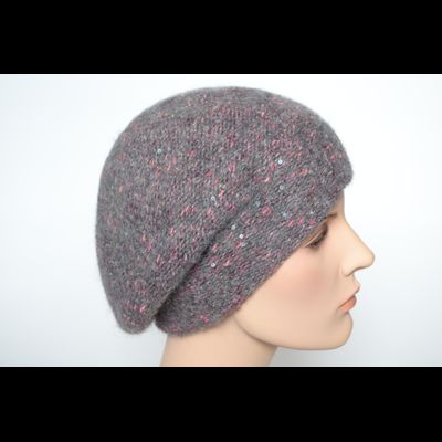 Vizio Италия 6926 берет с украшением серый с розовым