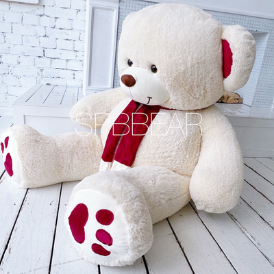 Гигантский плюшевый медведь 190 см бежевый Кевин