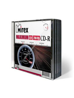 Носители информации CD-R, 52x, Mirex Maximum, Slim/5, UL120052A8F