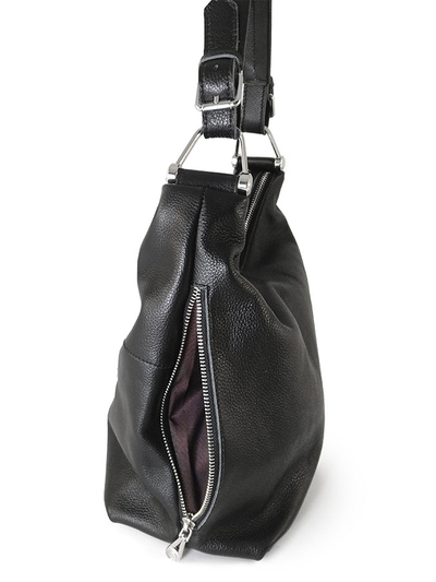 (АРТИКУЛ: 9808/1/82) СУМКА МЕШОК ЖЕНСКАЯ, СРЕДНЕГО РАЗМЕРА, НАТУРАЛЬНАЯ КОЖА, ЧЕРНАЯ, ДВА ОТДЕЛЕНИЯ, РУЧКА И РЕМЕНЬ ЧЕРЕЗ ПЛЕЧО