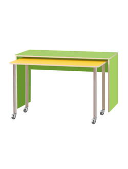 КОМПЛЕКТ.СТОЛЫ ДЕТСКИЕ НА ПОВОРОТНЫХ КОЛЁСНЫХ ОПОРАХ 605