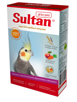 Sultan для средних птиц "Трапеза с овощами и экзотическими фруктами" 0,5 кг