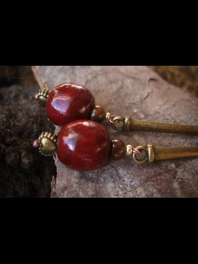 Серьги в стиле бохо "Сказка про волшебные лесные ягоды"