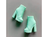 Мятно-зелёные ботинки на высоком каблуке. (1803)