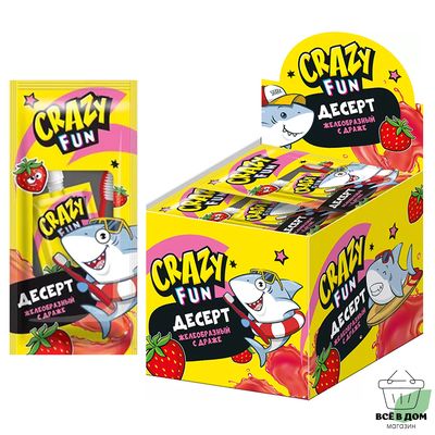 Десерт 10г CRAZY FUN желеобразный с драже в виде зубной пасты 65430