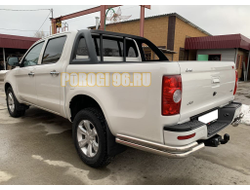 Защита заднего бампера уголки двойные d60/42 для JAC T6