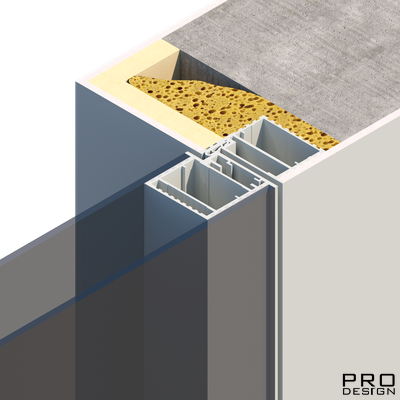 Комплект скрытой двери Pro Design Glass Crystal Graphite 2400 мм