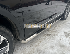 Пороги труба с проступью Папа Тюнинг d76 для GAC GS8 2025-