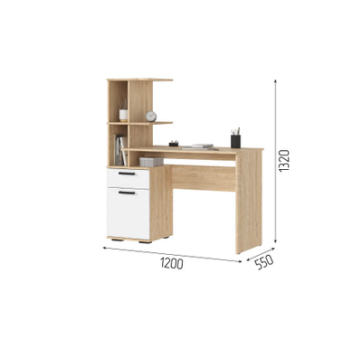 Санса СТ-01 Стол письменный Сонома/Белый