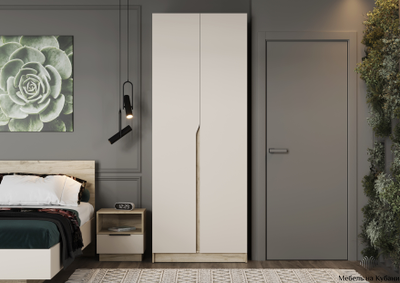 Лавена шкаф двухстворчатый ШК-002 Дуб Крафт Серый / Кашемир