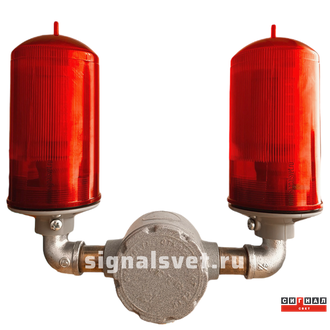 Сдвоенный 2хЗОМ М>35кд, типа «B», 12VDC, IP65. Лампа светодиодная ЛСД М-35-220-К