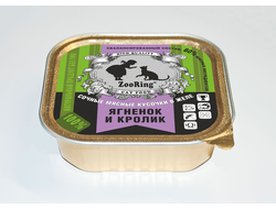 КОРМ ДЛЯ КОШЕК ZOORING: КУСОЧКИ В ЖЕЛЕ ЯГНЕНОК И КРОЛИК 100ГР