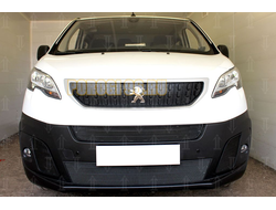 Защита радиатора Peugeot Expert 2018- (2 части) black центральные