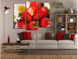 Модульная картина "Спелая клубничка"