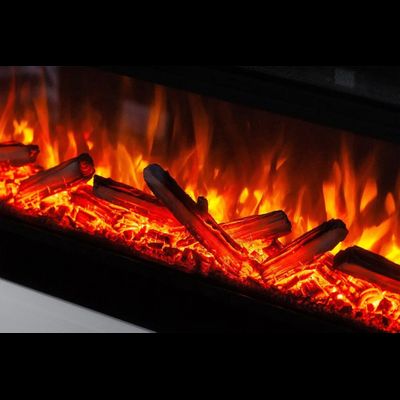 Линейный электрокамин Бруно WT с очагом Vision 42 LOG LED