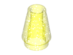 Cone 1 x 1 with Top Groove, Glitter Trans-Neon Green (4589b / 6093751 / 6301325)