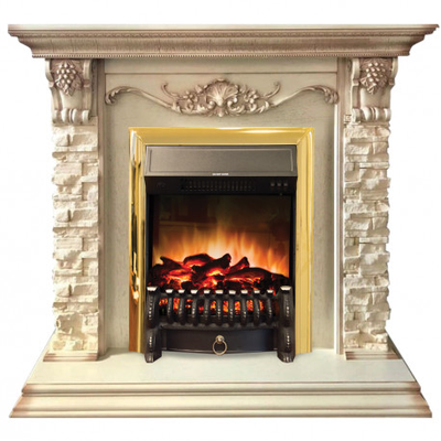 Patricia WT/NT с электроочагом Fobos Lux Black/Brass