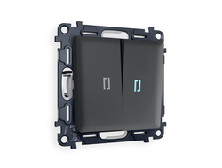 Выключатель 2-кл с подсветкой 10000K Графит мягкое касание - Ambrella Volt - ALFA