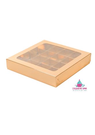Коробка для конфет с вклеенным окном на 16 конфет