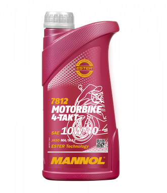 Моторное масло MANNOL 4-Takt Motorbike 10W-40 MN7812-12 1L (Синтетическое)