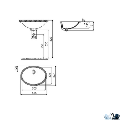Раковина Creavit TP216 37 х 51 см, врезная снизу, TP216-00CB00E-0000