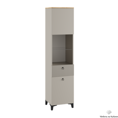 Ника гостиная модульная 2700х2100х410мм мдф бежевый мат-05 / лдсп кашемир + дуб делано