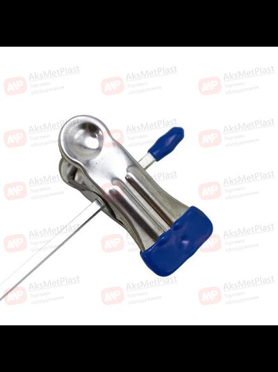 8871B Вешалка с зажимами брючная металлическая синяя L=280 мм