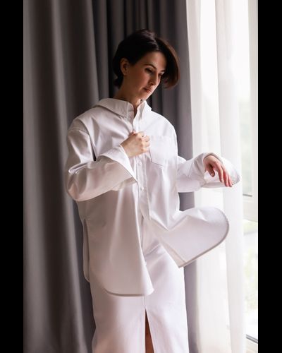 Рубашка с широким воротником (белый)