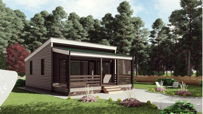 Одноэтажная каркасная баня 50м² (SK28)