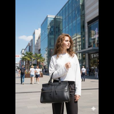 Кожаный саквояж Monvalle Premium black (арт. 4046-51)