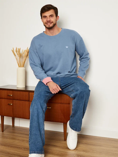 МУЖСКОЙ СВИТШОТ  ГОЛУБОЙ "ВДОХНОВЕНИЕ"