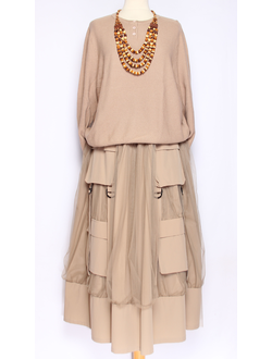 Джемпер тонкий ХЛОПОК "ТРИ ПУГОВКИ"  бежевый, трава, оранжевый  до р.50