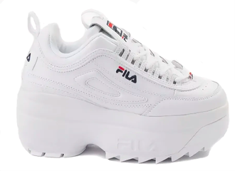 Fila Disruptor 2 Белые кожаные на танкетке