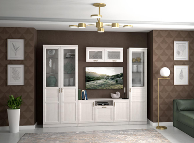 Модульная Гостиная Лира ясень белый