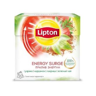 Чай Lipton Energy Surge зеленый с травами 20 пакетиков