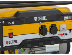 Бензиновый генератор DENZEL PS 28, 2,8 кВт, 230В, 15л, ручной стартер 946824