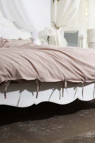 Постельный комплект с оборками "бежевый" (хлопок 100%)