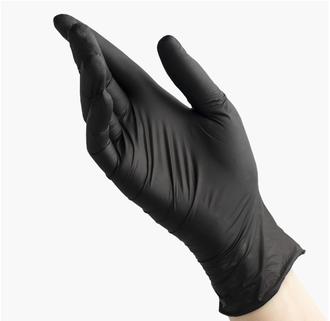 Перчатки нитриловые черные Benovy, 50 пар, размер L