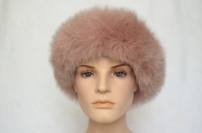 Дизайнерская шапка с мехом песца Vizio Италия 6750 CCP розовая