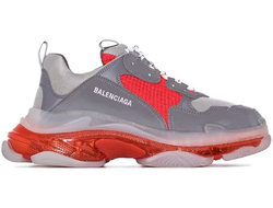 Кроссовки Balenciaga Triple S Trainer Clear Sole Grey Red