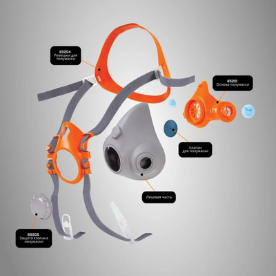 6500 Полумаска Jeta Safety фильтрующая из изолюрующих материалов, фильтры в комплект не входят