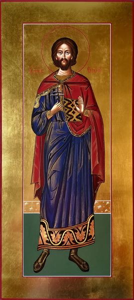 Евгений Севастийский, Святой мученик. Рукописная мерная икона.