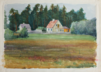 "Гроза" бумага гуашь Мелков А. С. 1944 год