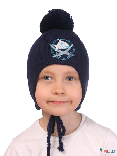 Шапка  м8в17, цвет темно-синий  р. 44-46