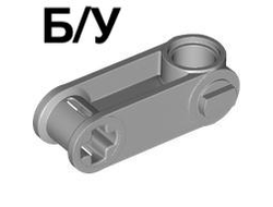 ! Б/У - Technic, Axle and Pin Connector Perpendicular 3L with Pin Hole, Light Bluish Gray (32068 / 6013936 / 6273321) - Б/У